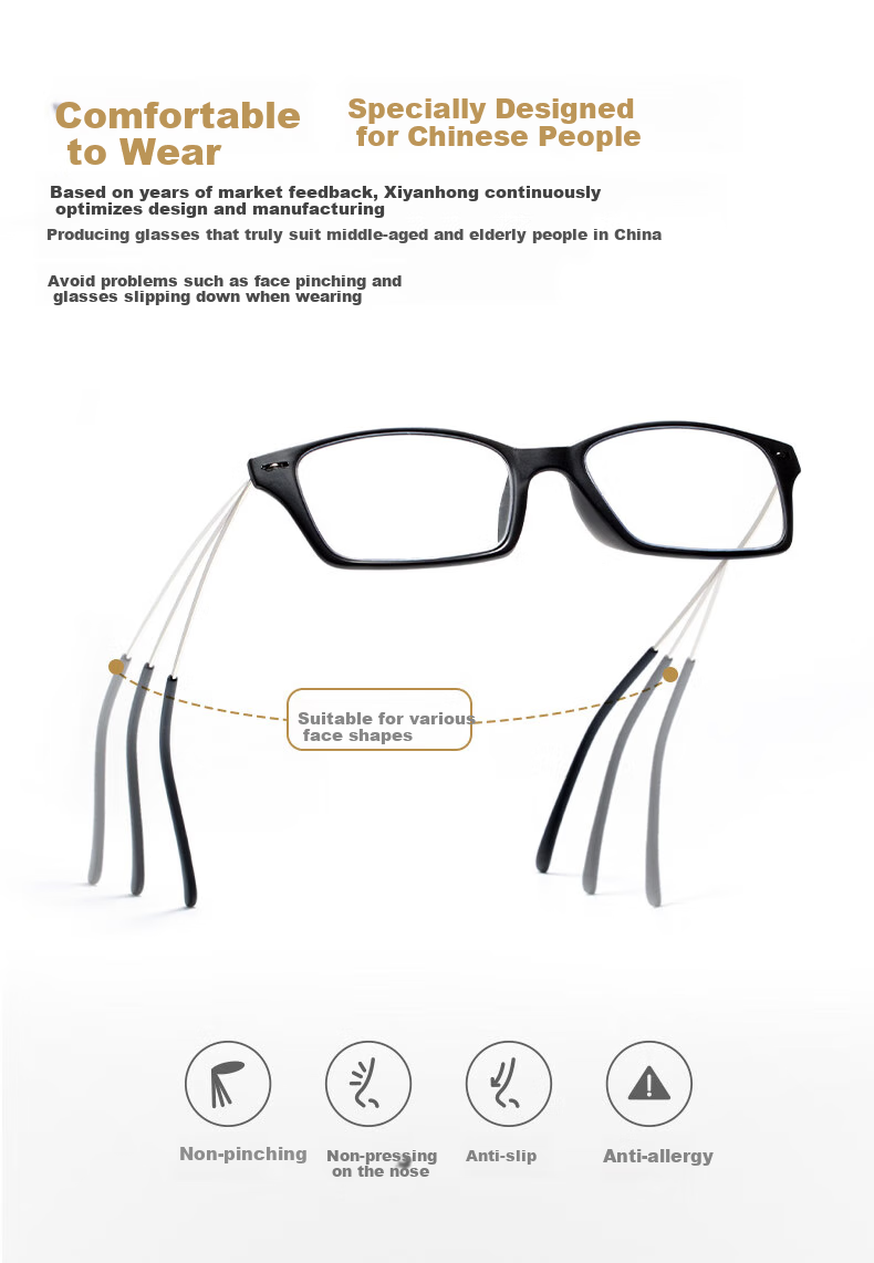 Xiyanghong Reading Glasses for Men And Women, Anti-Blue Light, Fashionable, Ultra-Light, High Definition, Brand Lightweight Presbyopic Glasses E9076Z 250 Degrees 7