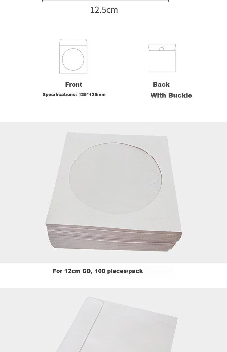 Youbili CD/DVD Storage Pouches, Paper Disc Pouches for CDs And DVDs, 100 Sheets/pack, 9408 3