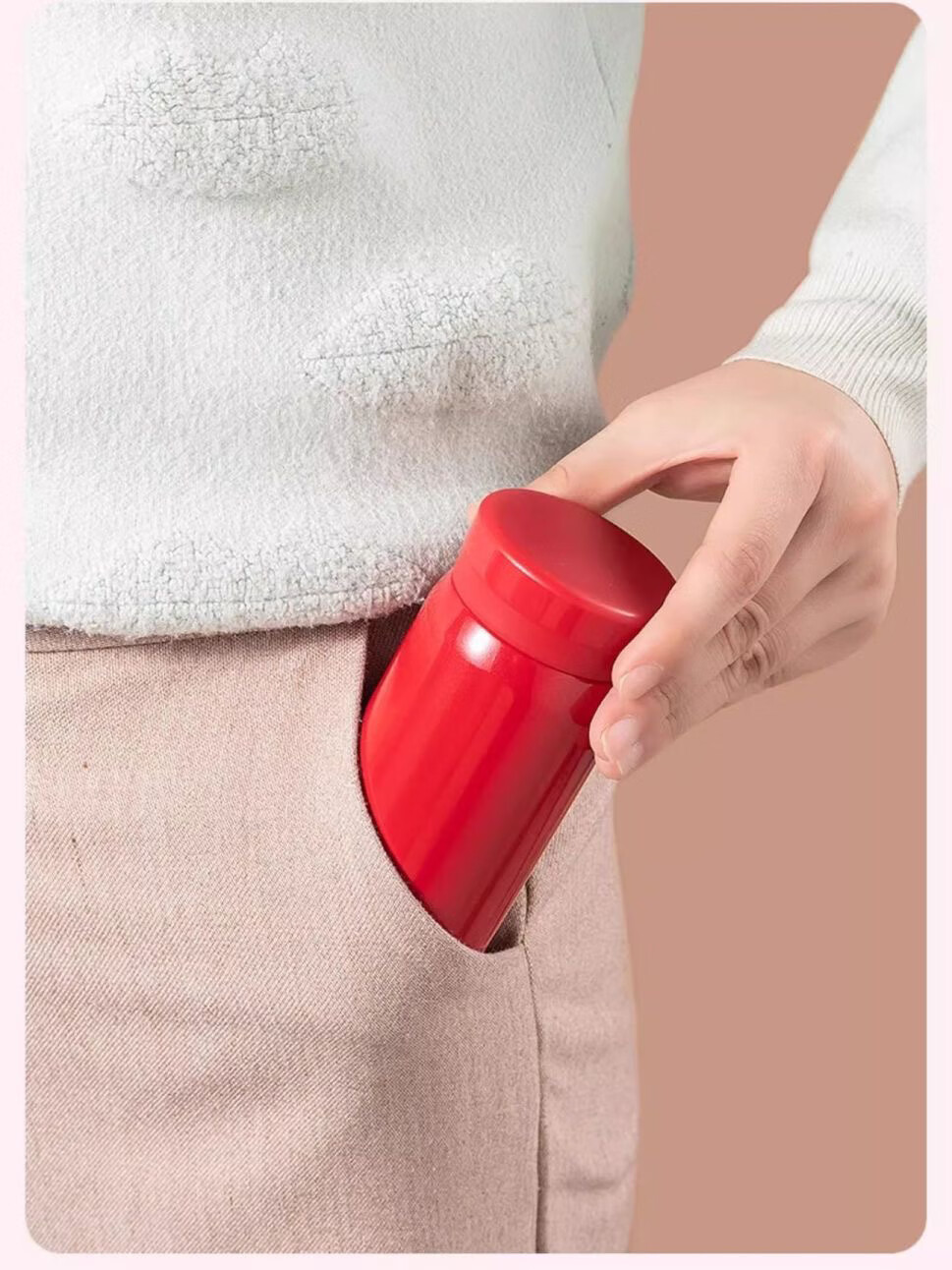COOKSS Insulated Pocket Mini Stainless Steel Water Bottle for Women Small Capacity Student Couple Tea Cup Compact Portable 4