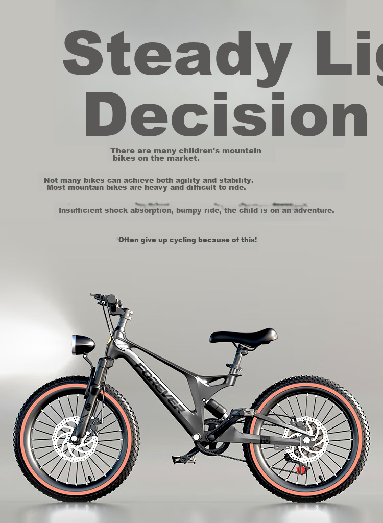 FOREVER Children's Bicycle for Ages 6-8 Magnesium Alloy Variable Speed Mountain Bike for Boys And Girls Kids Bike Speed Gray 22 Inch 2