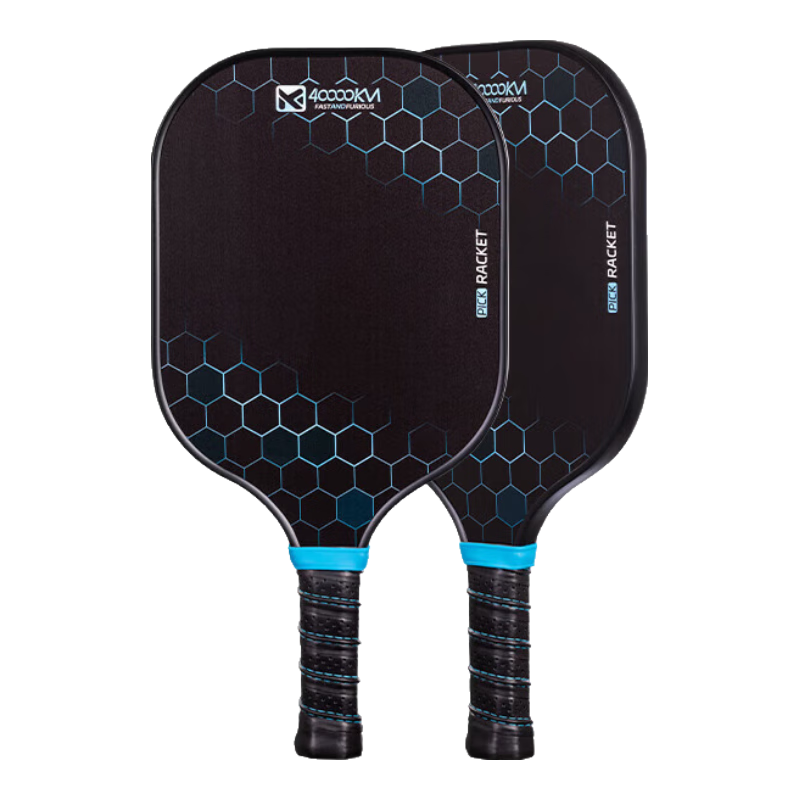 40,000 Kilometers Pickleball Paddle Set T300 Carbon Fiber PP Honeycomb Core Tournament Grade Advanced Pickleball Blue Amber