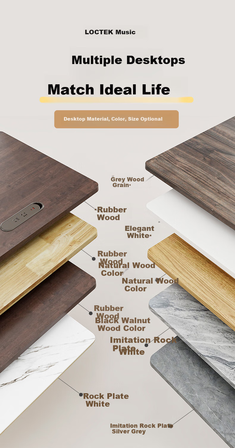 Loctek Table Top M1206 Gray Wood Grain Color 02 Eco-Friendly Table Top (Table Top Only) 1