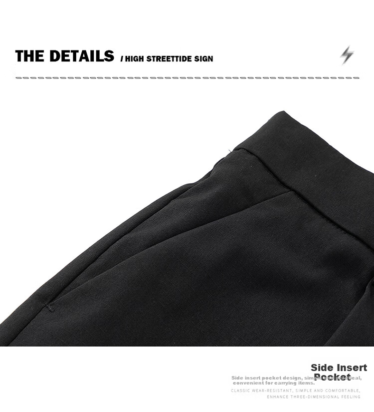 I'M DAVID Men's Suit Shorts, Straight-Leg Loose Thin Summer Pants, Casual Five-Point Shorts for Men, Dark Gray, M 6