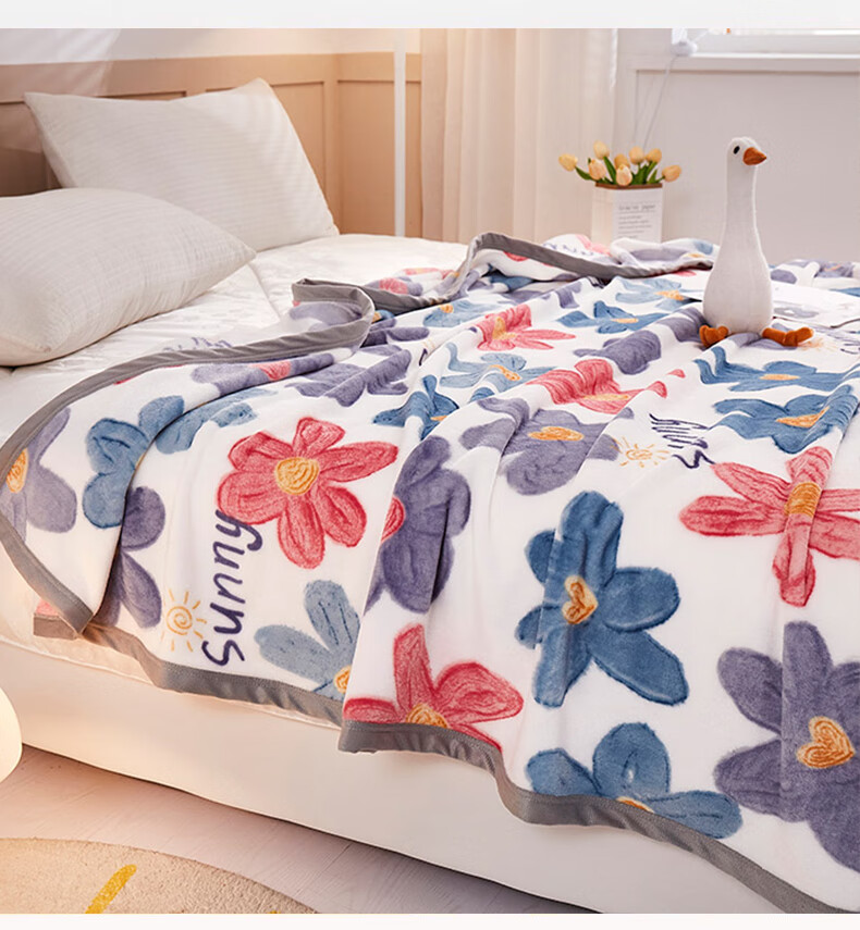 MUJI Thickened Flannel Blanket Office Nap Blanket Thin Quilt Air Conditioning Blanket Cloud Mink Velvet Throw 150*200cm 4