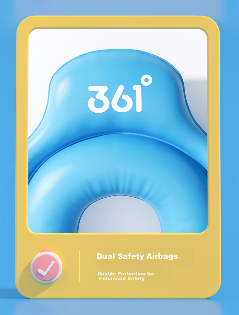361° Kids Swimming Ring Life Buoy Beginner Swimming Equipment Underarm Press Inflatable Portable Swim Ring 12