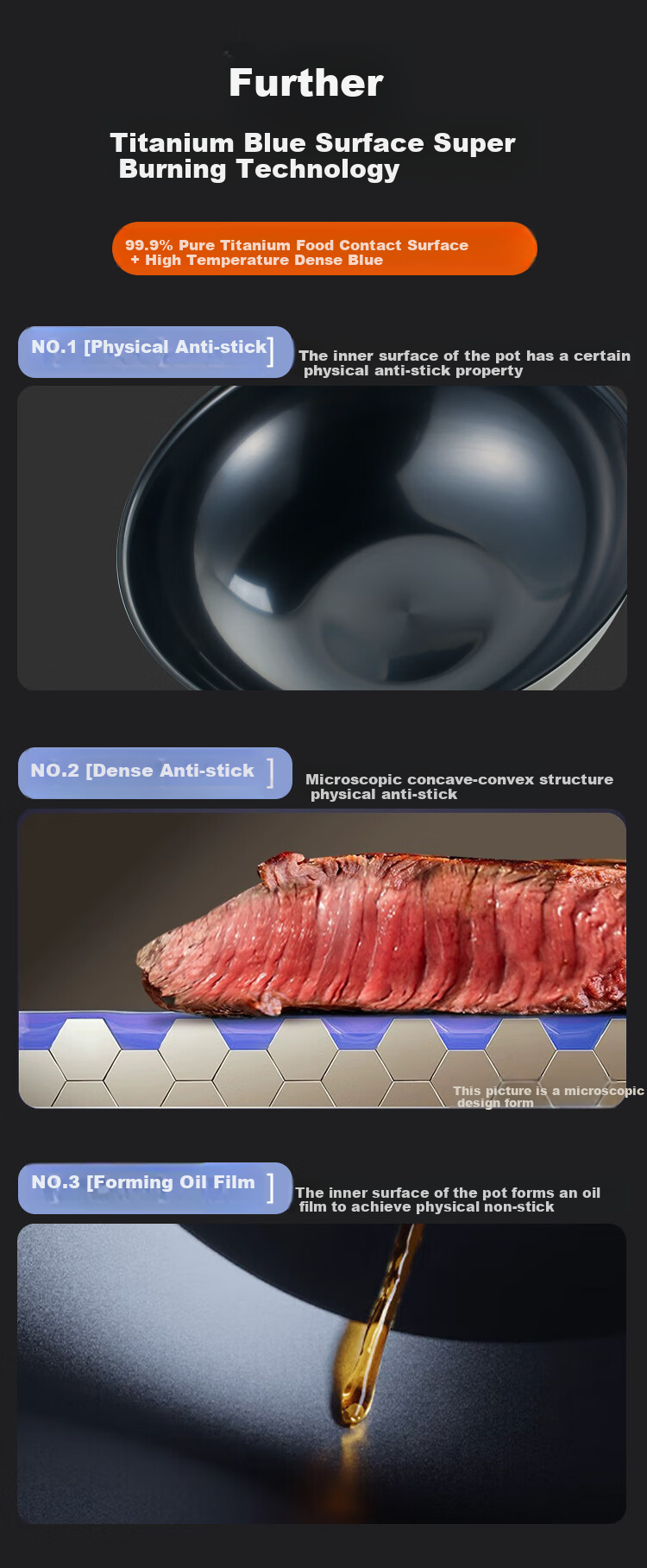 Amos Pure Titanium Wok with Lid, 32cm, Low Smoke, Healthy, 100% Pure Titanium Plate Material, Compatible with All Stoves, AS-CG308T 8