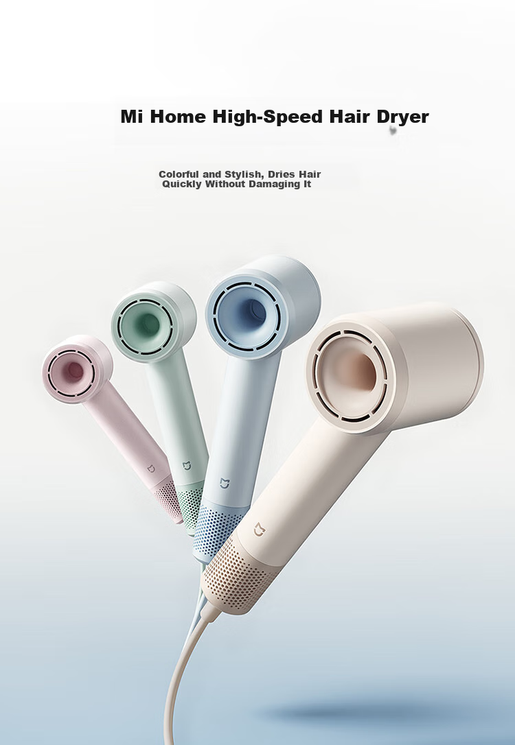Mijia [Portable Travel] Xiaomi High-Speed Hair Dryer with Intelligent Temperature Control, Constant Temperature, Quiet Operation, High Power, Negative Ion, for Home And Student Dormitory Use, Pink 1