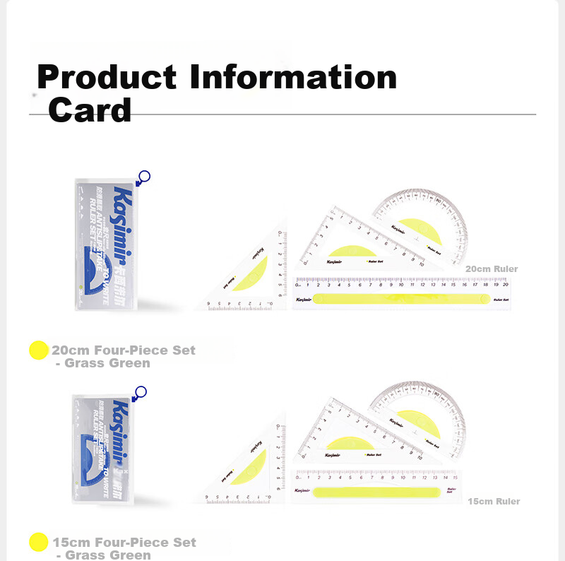 Kasimir Ruler for Primary School Students, Multi-Functional Triangle Measuring Tool, Soft Ruler, Anti-Nearsightedness Geometry Drawing Hollow High-Precision Drawing Ruler, 15cm Straight Edge Triangle Ruler 5