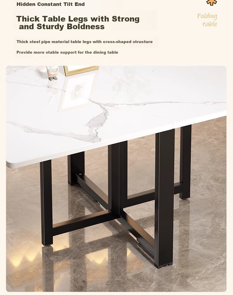 Chibailun Foldable Table for Home Use, Small Apartment Dining Table, No Installation Required, Simple Eating Table, Multifunctional Three-Fold Table for Rental Apartments 8