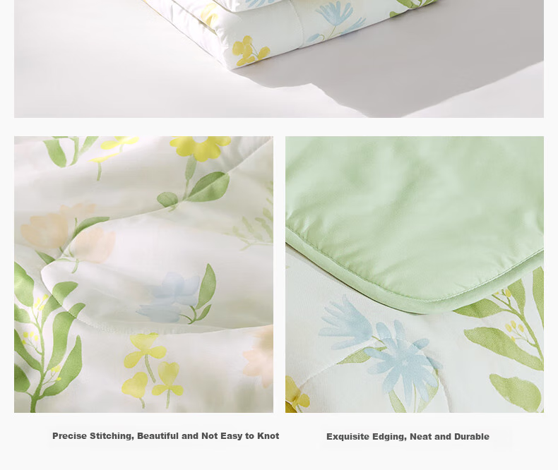 LOVO Luolai Home Textiles Class A Antibacterial And Anti-Mite Fiber Quilt Summer Comforter Air Conditioning Quilt 220*240cm Gree 8