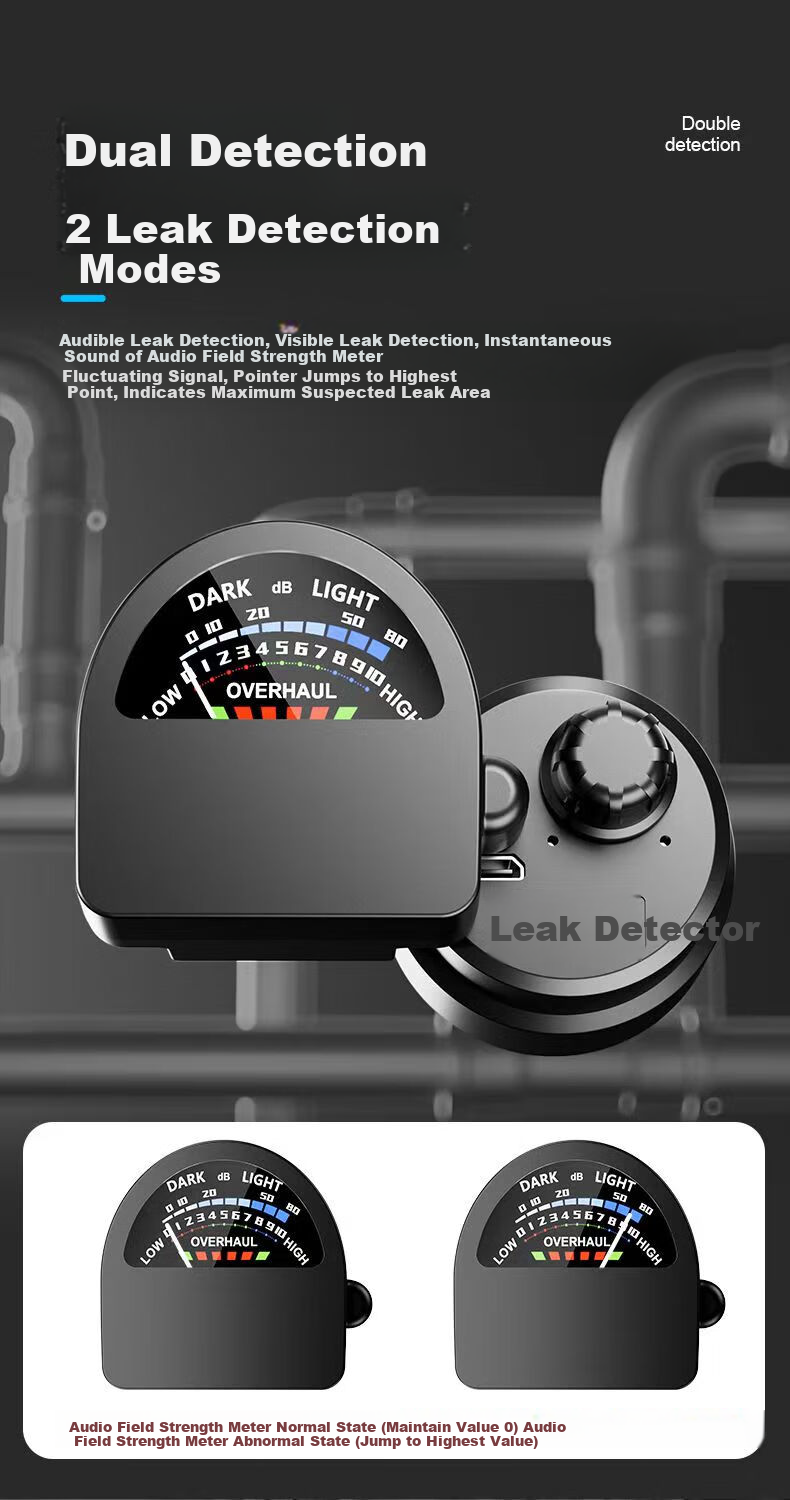 Honggong Leak Detector, Listening Device for Pipes And Hidden Pipes, Water Leak Locator, Sound Detector + Audio Field Strength Meter 8