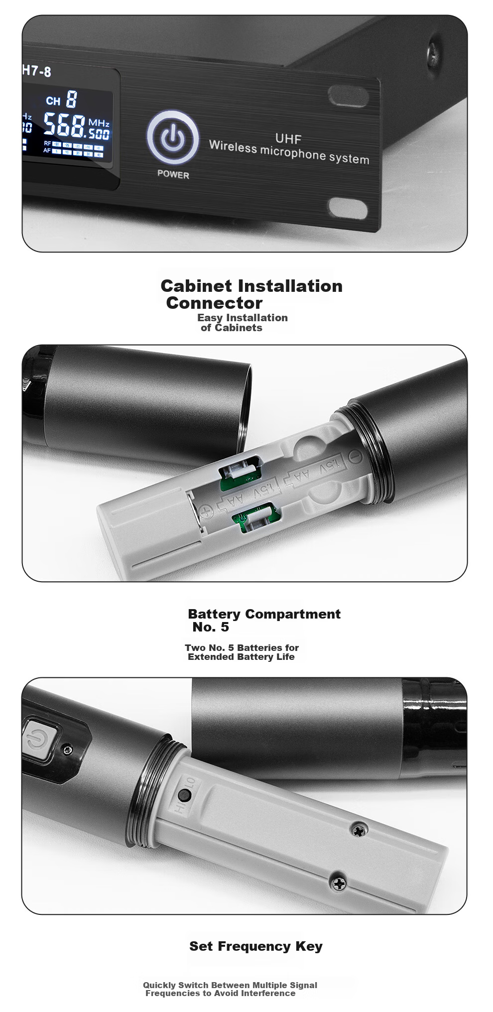 Depusheng DF208 Professional Wireless Microphone, One-To for Stage Performance, KTV Singing, Training, Video Conferencing, Hosting, School And Home Use, Frequency-Modulated Handheld Microphone with Anti-Howling Metal Desig 12