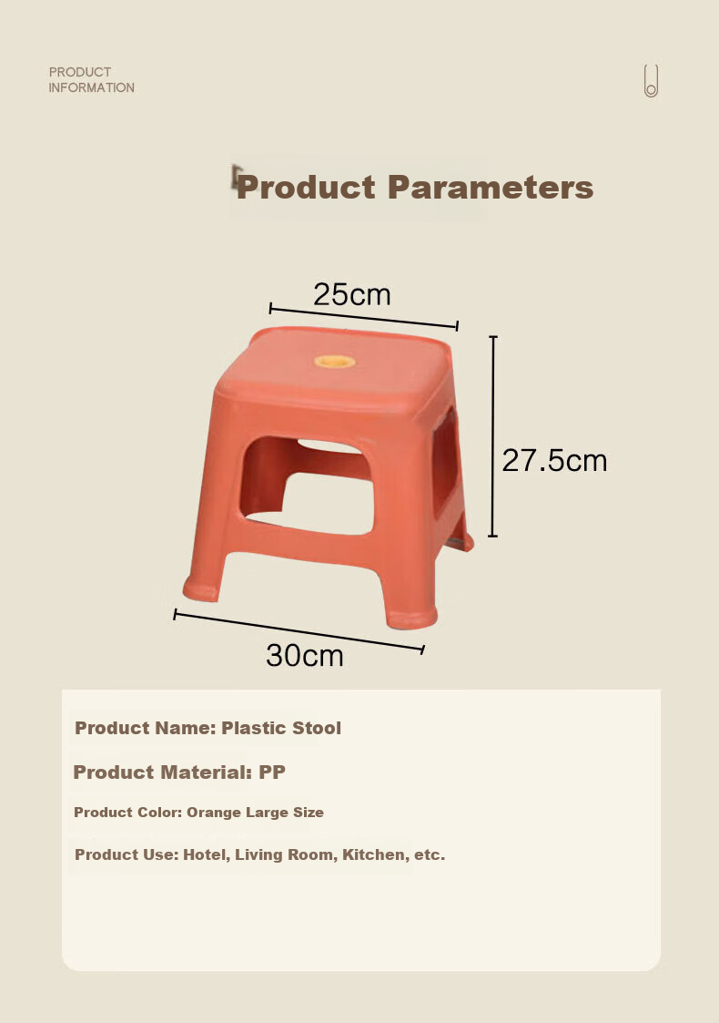 Youjialiangpin Folding Stool, Portable Small Bench, Household Thickened Plastic Stool, Red 4