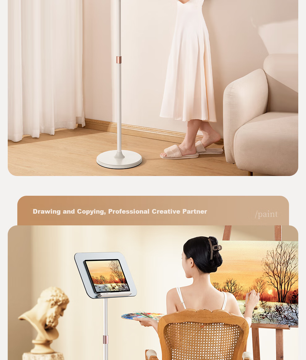 Xiaotianweilai Adjustable Floor Reading Stand, Standing Bookshelf for Picture Books And Sheet Music, Reading Device for Computer And Tablet, Anti-Lowering Head Posture, Back-To Essential, Wooden Reading And Writing Platform 12