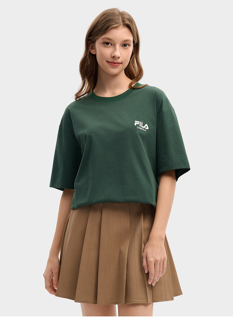 FILA 2026 Summer Moisture-Wicking Quick-Dry Couple Short Sleeve T-Shirt Fashionable Round Neck Casual Sun Protection Top 73