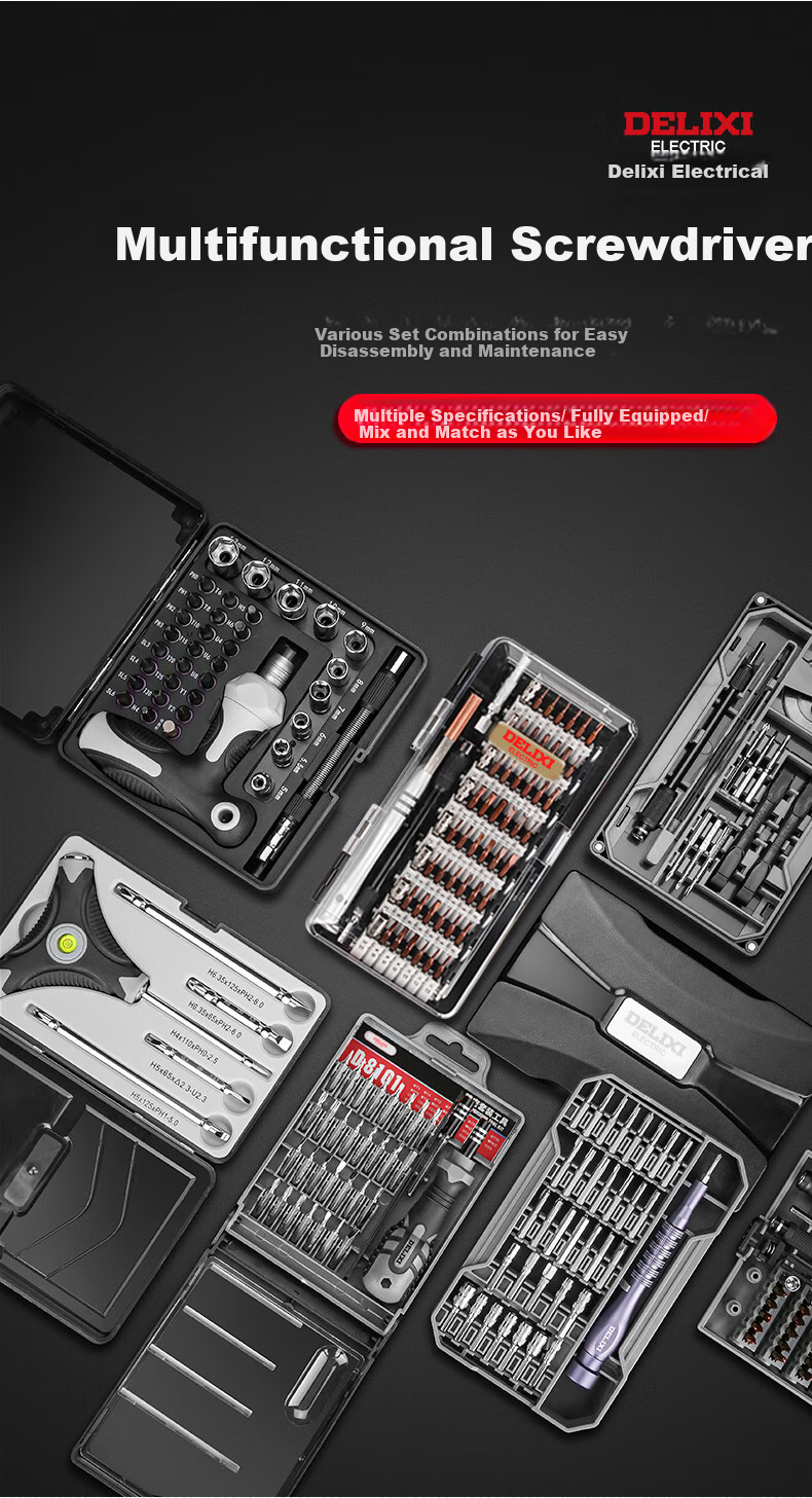 DELIXI Precision Screwdriver Set, Multifunctional Household German Universal Laptop Cleaning And Disassembly Phone Repair Tools 1