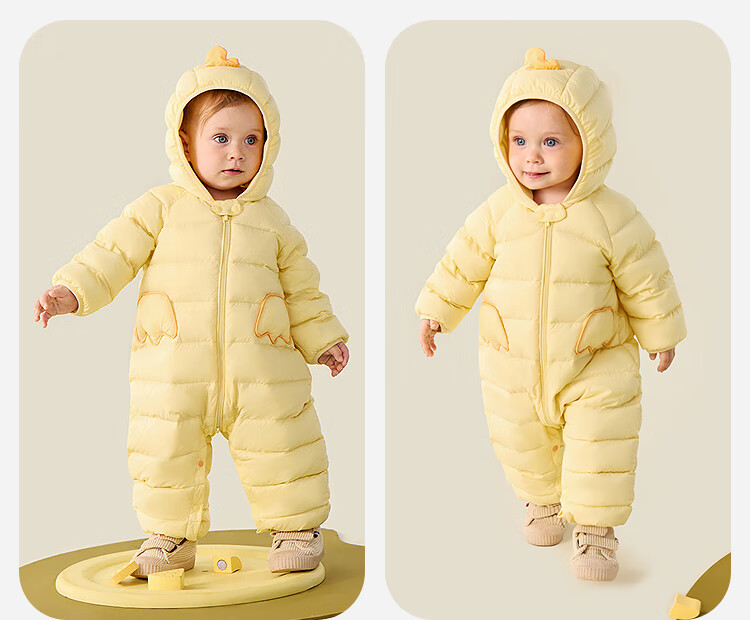 Minibala Bala Waterproof Baby Down Jumpsuit Winter Unisex Toddler Outdoor Warm Down Romper Crawling Suit 9