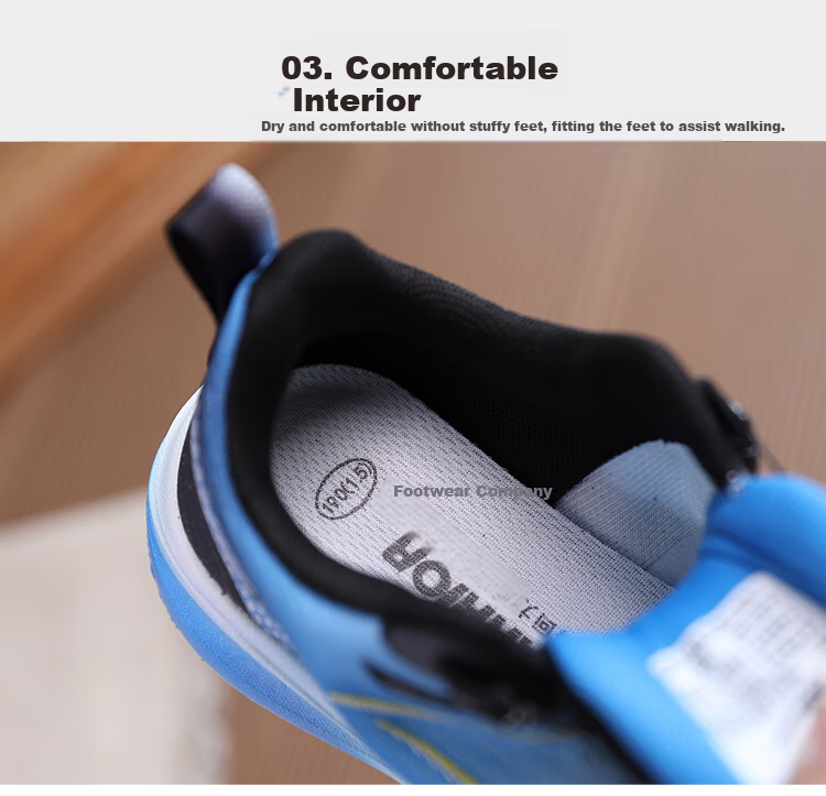 Warrior Children's Shoes, Boys And Girls Running Shoes, New Year Rotary Buckle Casual Sneakers, WZ-B779T, Blue, Size 37 3