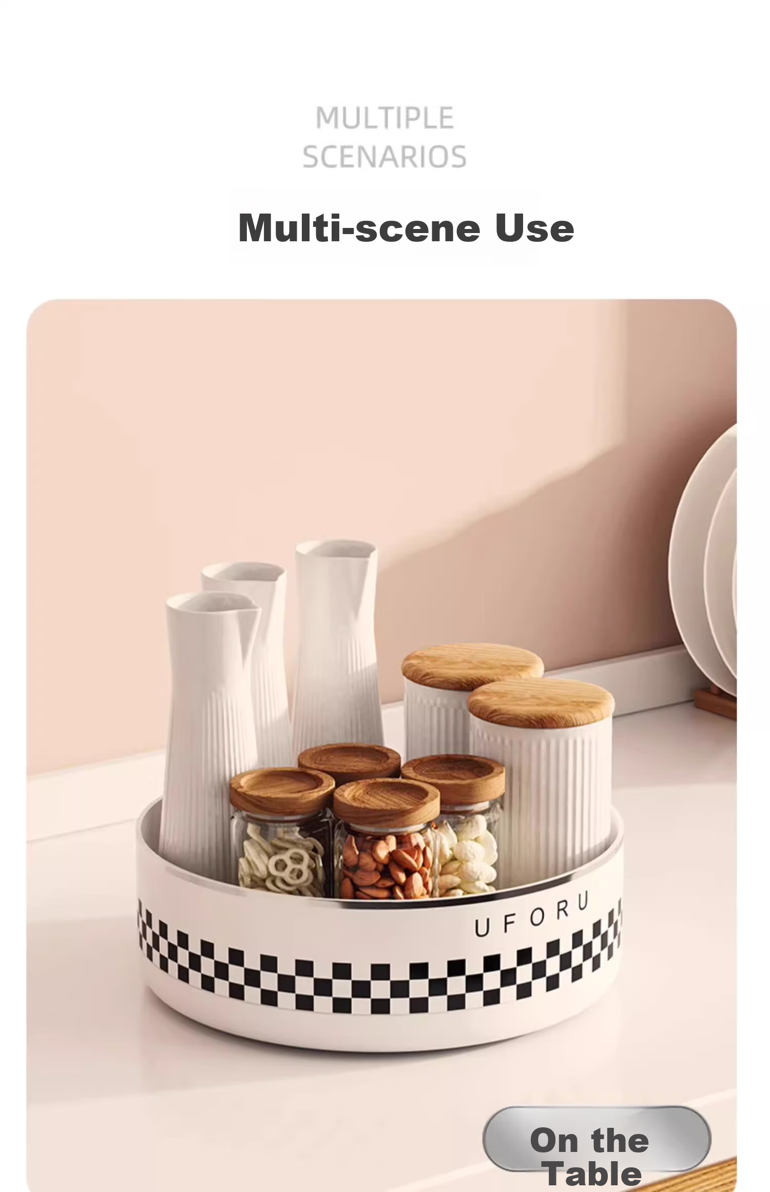Jiadu Rotating Condiment Storage Rack, Countertop Multifunctional Oil, Salt, Sauce And Vinegar Seasoning Organizer Box 15