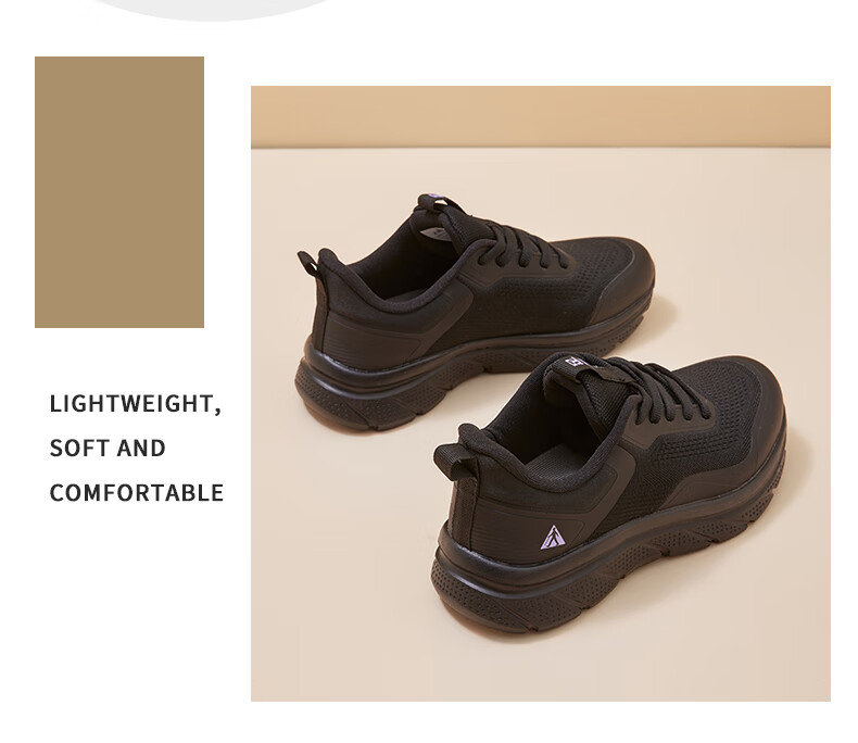 Zulijian Elderly Women's New Casual Walking Shoes Soft Sole Comfortable Lightweight Middle-aged and Elderly Shoes 9179 Black Size 39 10
