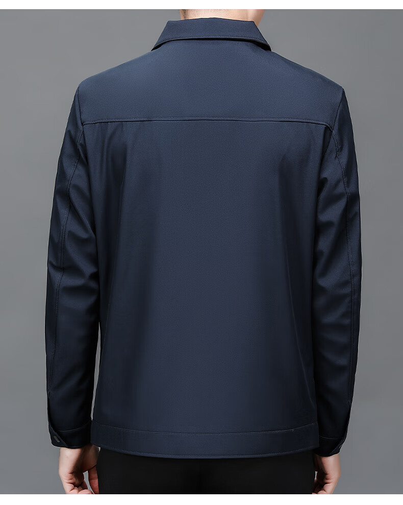 ROMON Men's Spring Autumn Business Casual Collar Executive Jacket MK21 Black 2XL 14