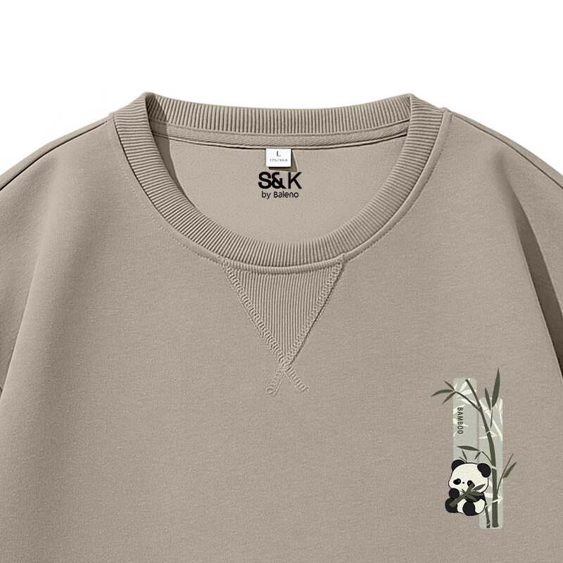 Baleno S&K Series Crew Neck Sweatshirt Men Autumn National Trend Printed Casual Knit Jacket Heavyweight Loose Pullover