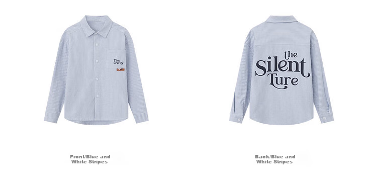Duoduojia [Fresh And Handsome] Boys' Shirt, Spring And Autumn 2026 Style, for Older Children, Oxford Cloth Striped Casual Pure Cotton Shirt 17