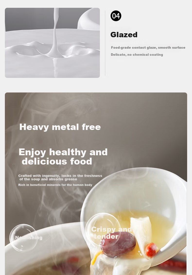 PINYU Ceramic Stew Pot, Soup Bowl, Double Boiler Inner Pot for Steamed Eggs, Porridge, Bird's Nest, with Lid, Steaming Egg Jar, Soup Pot, Stew Pot 9