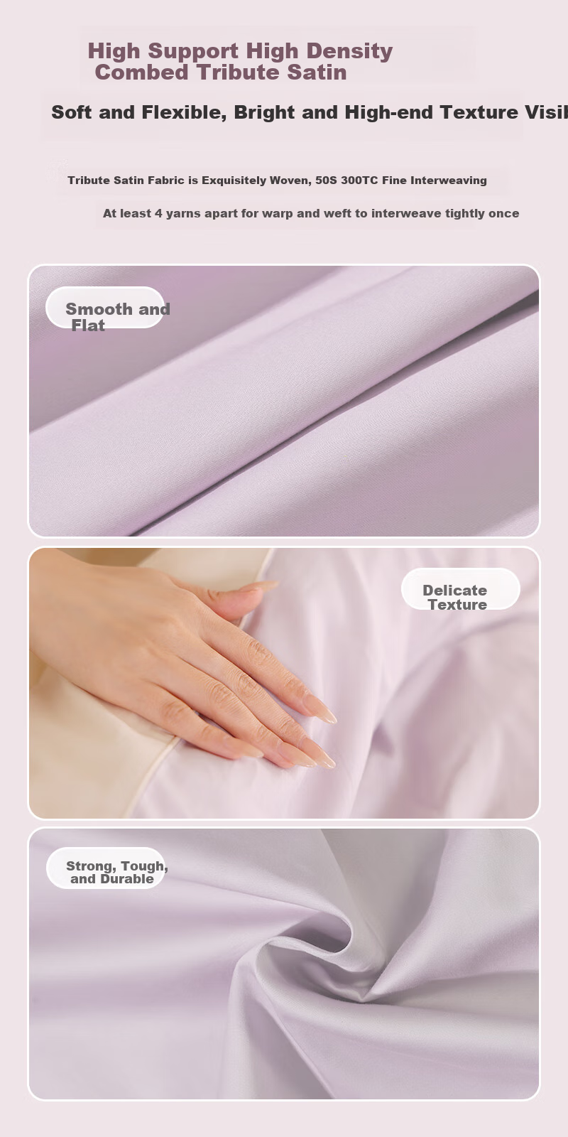 One's Member 50 Thread Count Cotton Brushed Four-Piece Bedding Set Fitted Sheet Style Yashi Mi for 1.5m Bed 200*230cm 4