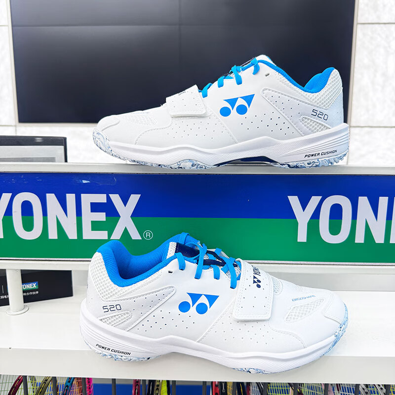 YONEX Badminton Shoes Spring Summer Professional Competition Training Cushioning Breathable Sports Shoes SHB520WCR White Blue Size 43 2