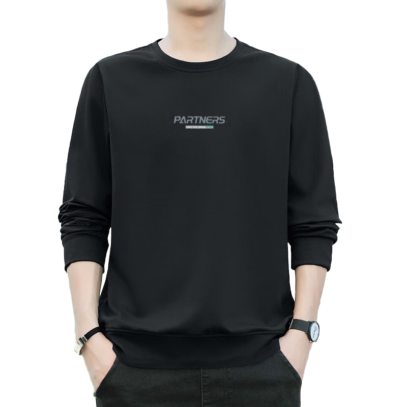 ROMON Men's Sweatshirt, Autumn Large Size Long-Sleeve T-Shirt, Outdoor Sports Casual Jacket, Base Layer Top, UP89 Navy Blue XL