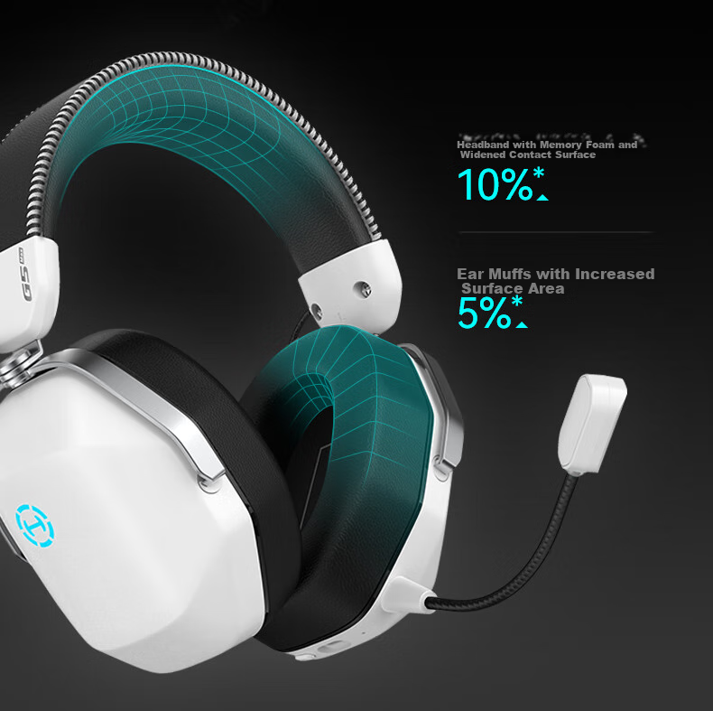 EDIFIER HECATE G5 MAX Wireless Edition, 2.4G Wired Bluetooth Quad-Mode THX Sound Headphones, Gaming E-Sports Computer Dedicated, Delta FPS PUBG White 21