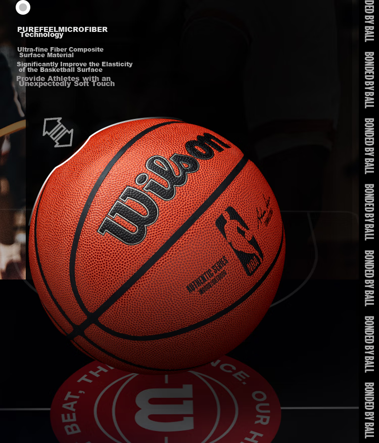 Wilson Official NBA Game Ball, OFFICIAL GAME BALL, Cowhide Indoor Size 7 Basketball 4