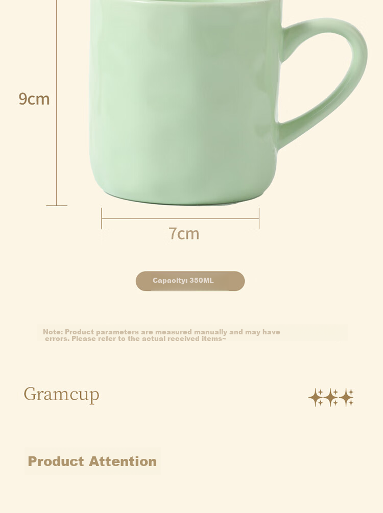 BJ Large Capacity Ceramic Mug, Breakfast Cup for Children, Water Cup, Coffee Mug, Breakfast Bowl, Oatmeal Cup, Milk Cup 12