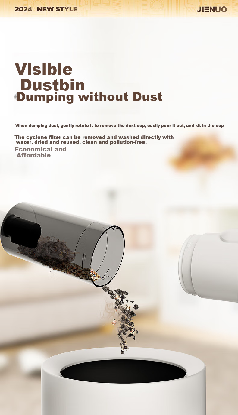 Jienuo Cordless Vacuum Cleaner, High-Power, Wet And Dry All-In Dust Removal, Handheld, Brushless, Powerful Suction, E300Pro Dual Battery Versio 8