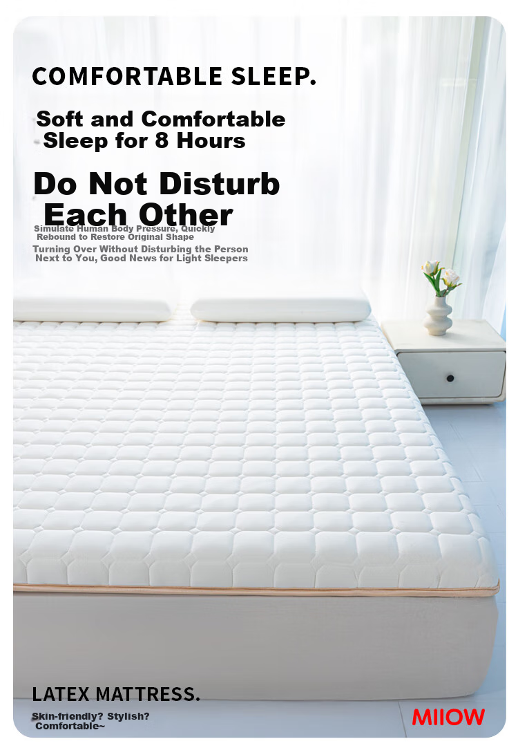 MiiOW Class A Latex Mattress Cover Pad, Soft Bedding for Home Bedroom Tatami Mat, 150*200cm 8