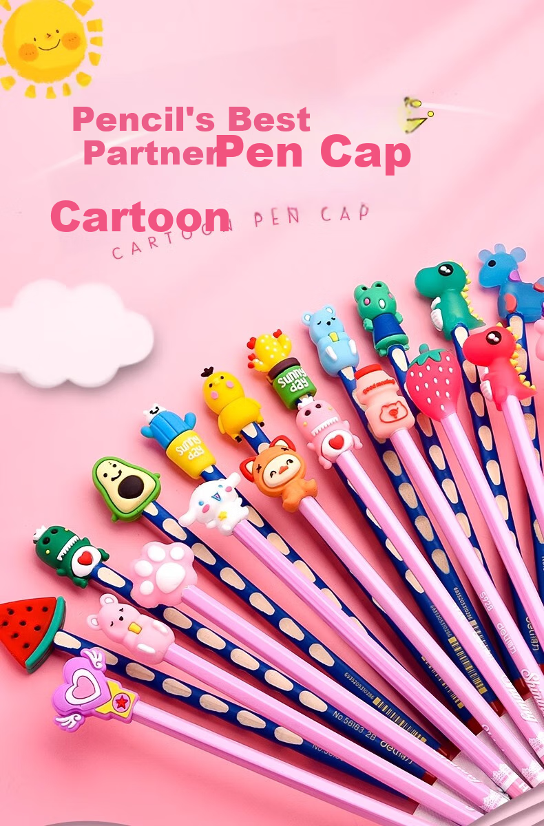 Licao Pencil Cap, Pencil Sleeve, Pencil Protector, Silicone Pencil Extender, Pencil Tip Cover, Women's Style, 20 Pieces 1