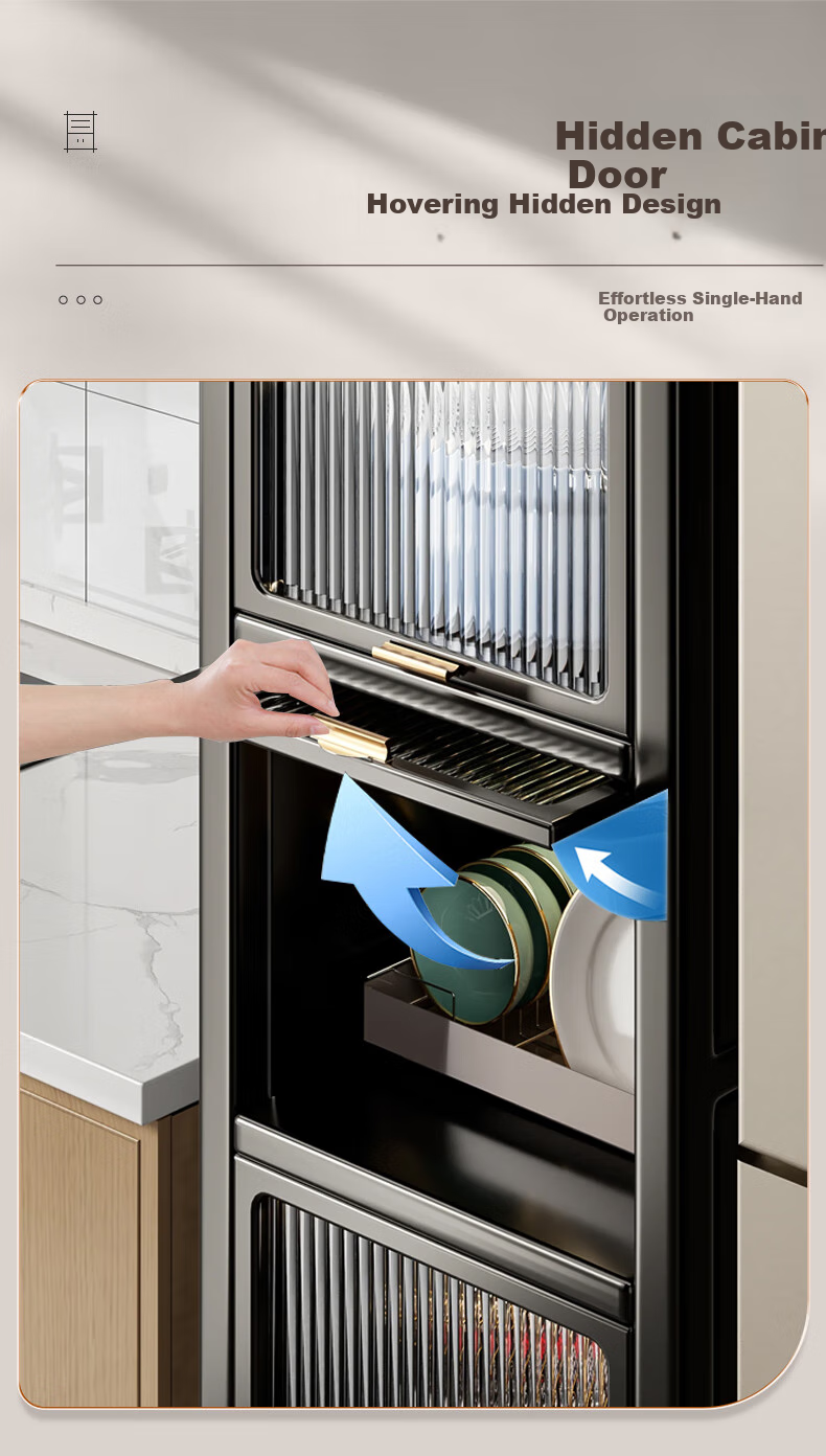 Jiabangshou Kitchen Utensil Storage Rack, Floor-Standing Multi-Layer Microwave Organizer Cabinet, Multifunctional Bowl Storage Cabinet, Cupboard, 5 Layers, 30cm 5