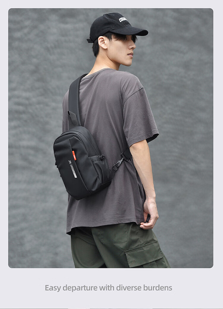 361° Men's Backpack, Chest Bag, Waist Bag, Handbag, Shoulder Bag, Commuting, Mountaineering, Travel, Fashion, Large Capacity, Black 5