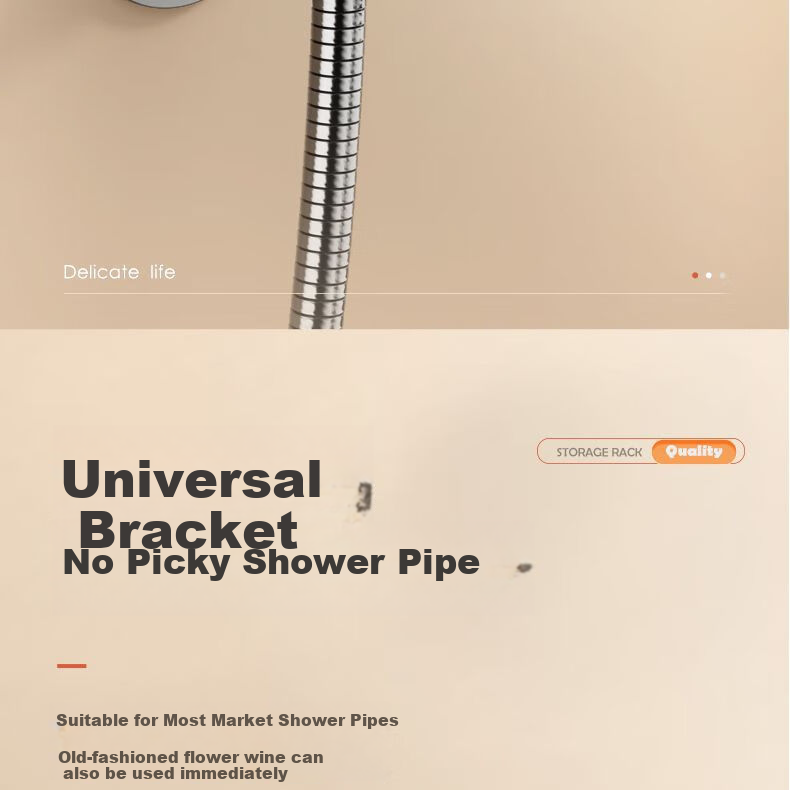 Shangmeide 304 Stainless Steel Shower Head Holder, No Drilling Required, Adjustable Fixing Device, Strong Load-Bearing Capacity of 10kg, Shower Head Bracket 7