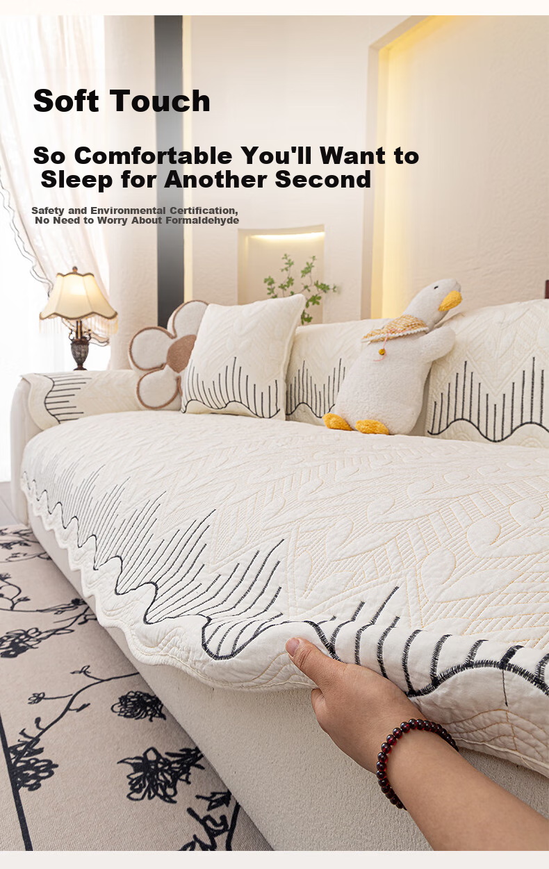 Wuyinliangpin Class A Maternity Sofa Cover, Pure Cotton Non-Slip 100% Cotton Sofa Slipcover Pad Towel, 90*160 Siji 9