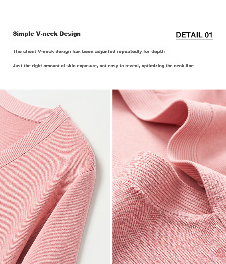 YANYEE Pink Cable Knit Sweater Women 2025 Summer Elegant Slim Fit Long Sleeve V-Neck Top Purple M 3