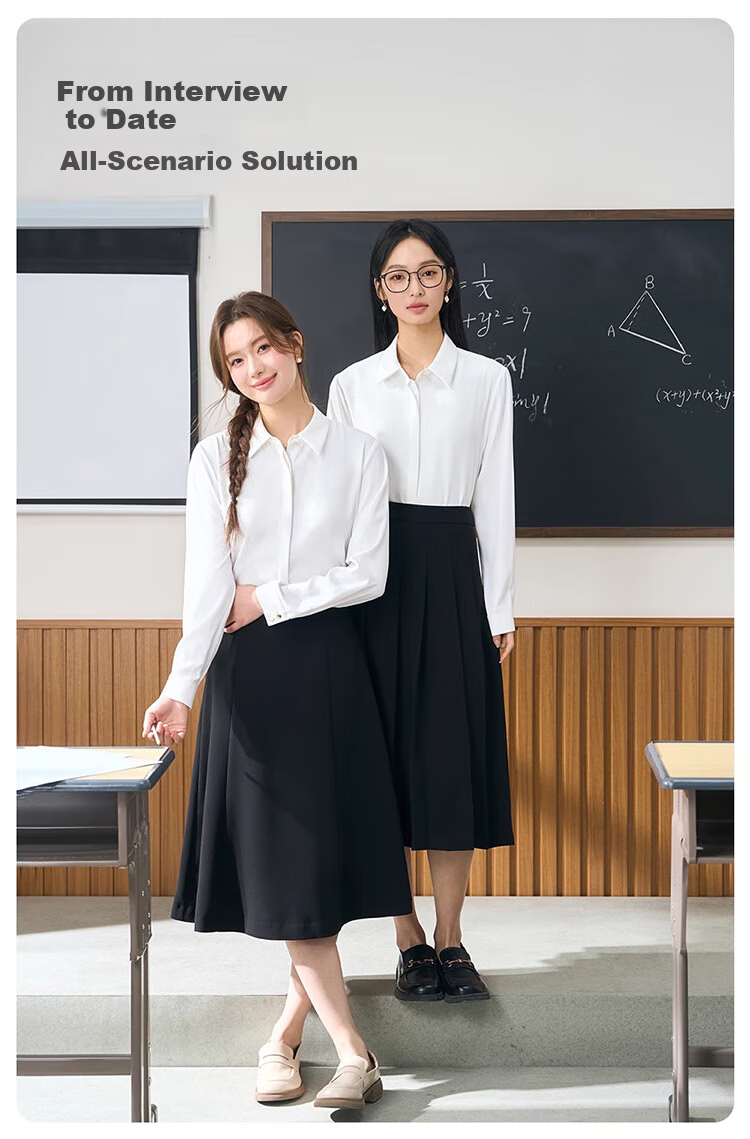 Bodexiaojie White Professional Blouse for Women, Interview Attire, Office Wear, Formal Top, Suit Inner Layer, Workplace Elegant Blouse 4