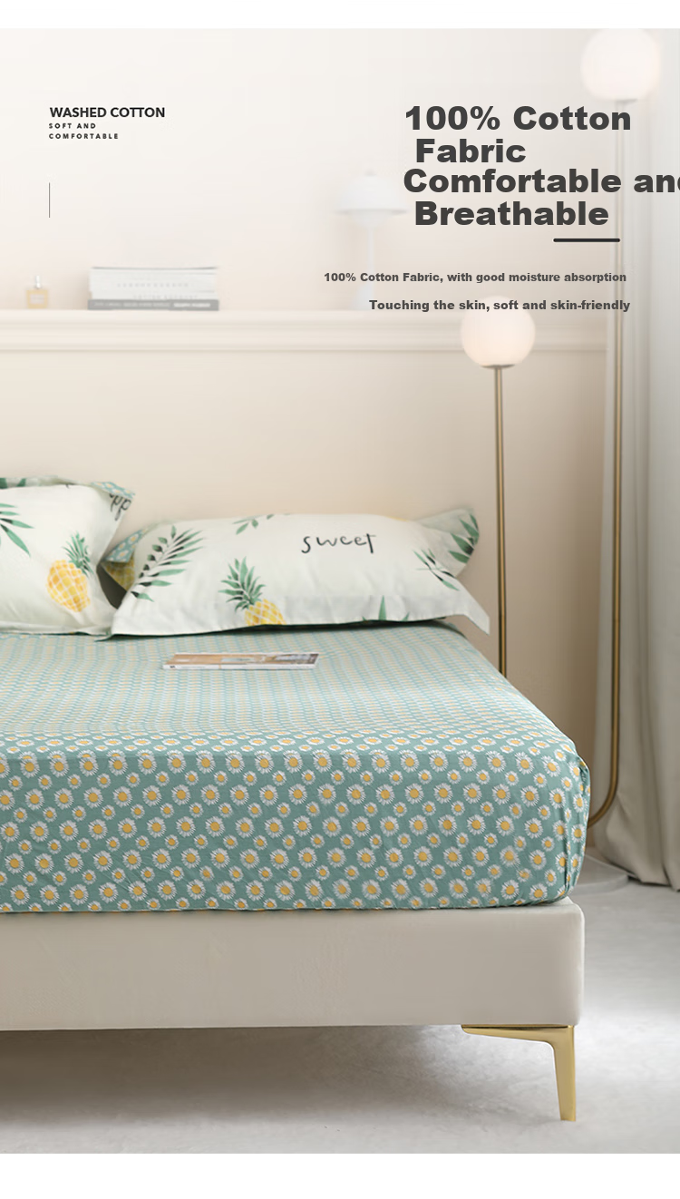 Dohia Pure Cotton Fitted Sheet, Bedspread, Mattress Protector, Single Piece, for 1.8m Bed, 200*180cm 5