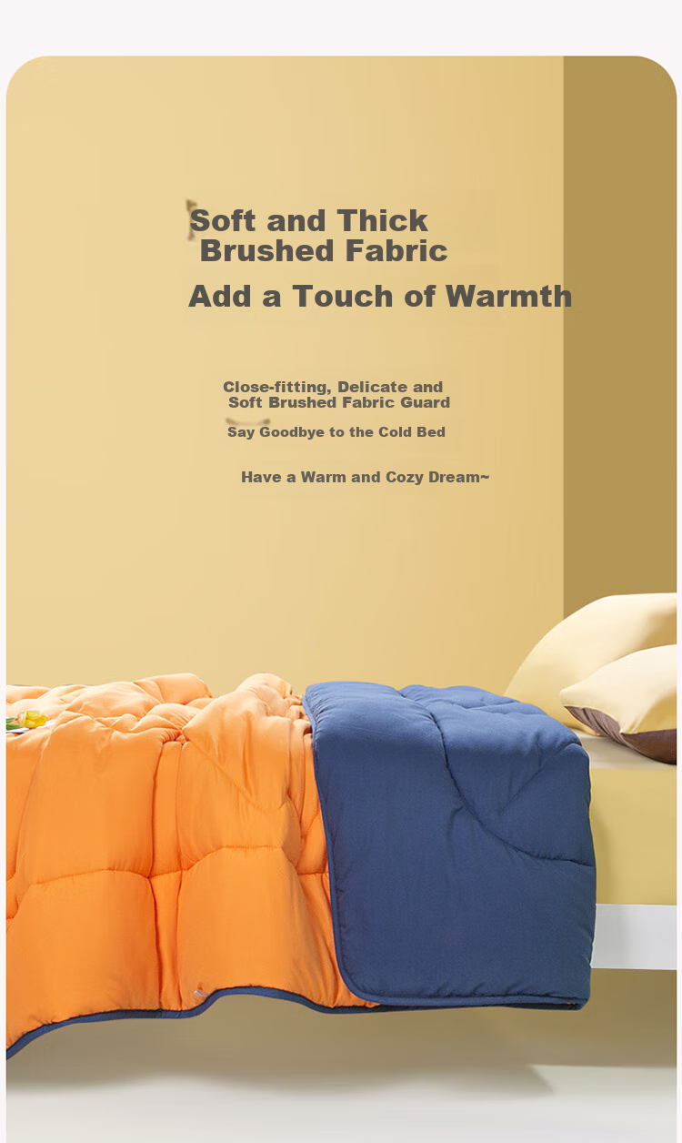 Bravo Fuanna Moisture-Wicking And Heat-Retaining Fiber Comforter, Double Size All-Season Duvet Insert, Approximately 4.7 Jin, 230*229cm, Orange 8