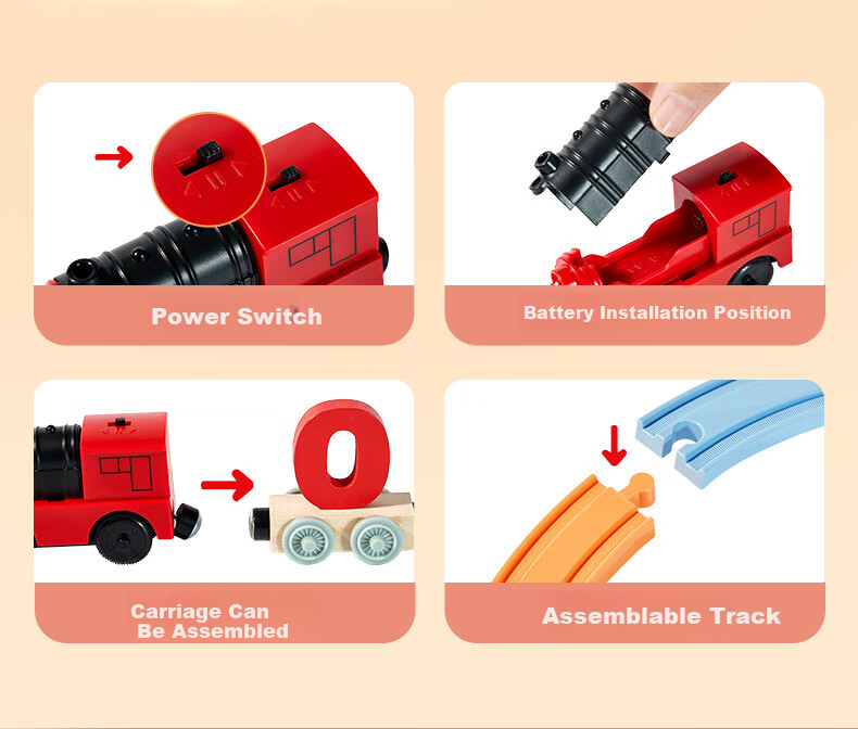 CAREBABY Children's Magnetic Number Train Track Toy, Educational Magnetic Building Blocks, Assembly Toy for Boys And Girls, Birthday Gift 4