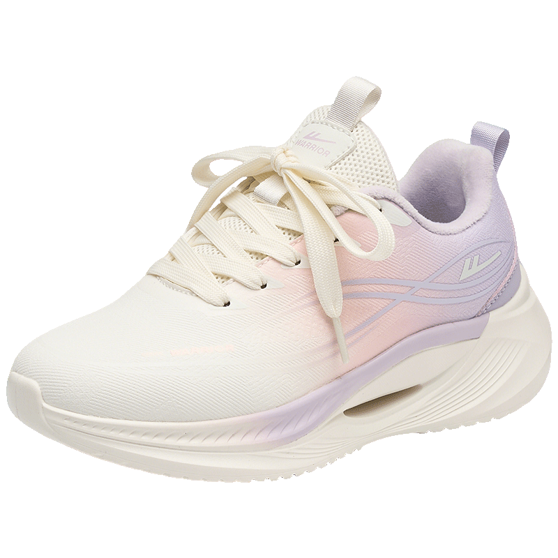 Warrior Women's Thick-Soled Breathable Sports Shoes 2026 Summer New Versatile Shoes Pink Purple Fleece Lined Size 37