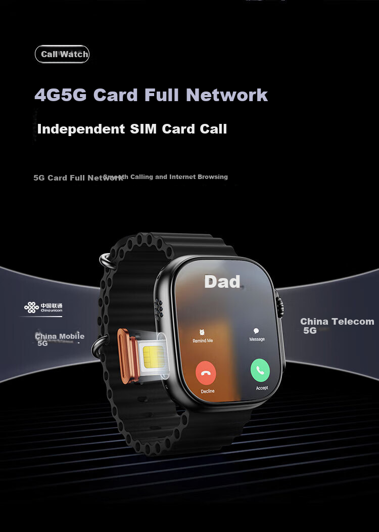 Dido S10 Huaqiangbei S9 Ultra3 Top Configuration Version Huaqiangbei Smartwatch 5G Full Network Phone Watch for Adults, Teenagers, Middle And High School Students, Children, Men, Women, Couples 5