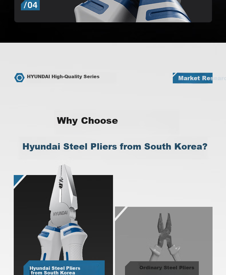 HYUNDAI Korean Modern Tiger Pliers, Wire Cutters, Household Multi-Functional Cutting Pliers, Tools, Flat-Nose Pliers, 6 Inches, 45 Steel 8