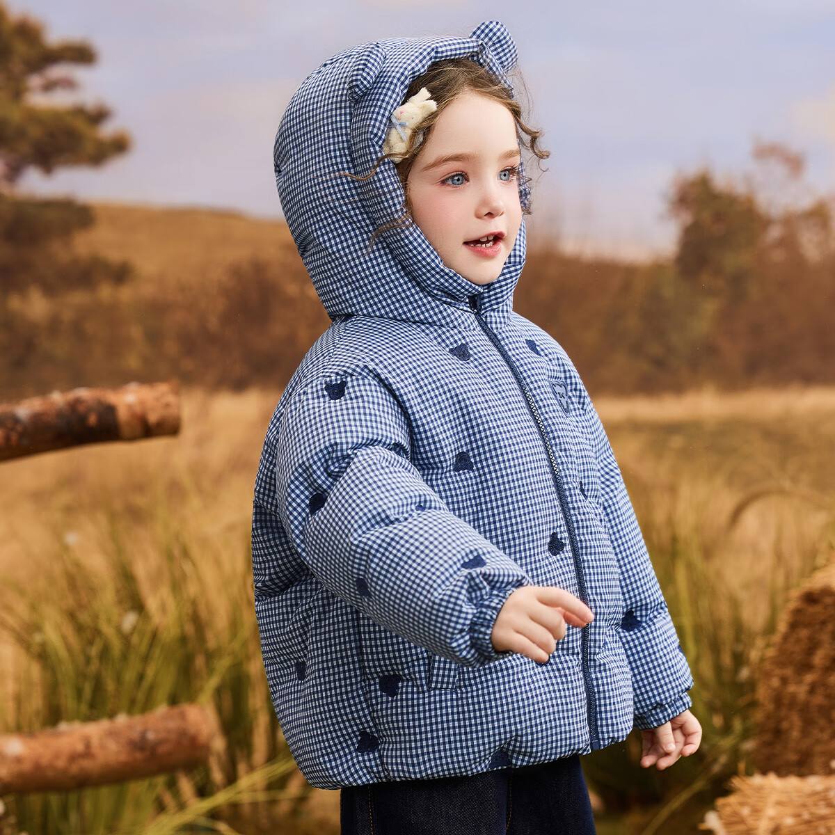 ASK JUNIOR [Canadian Duck Down] 7A Antibacterial Children's Mid-Length down Jacket Winter Warm Hooded Coat for Little Girls